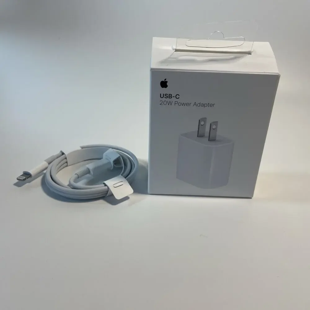 Genuine Apple 20W USB-C Power Adapter Block Box & USB-C to Lightning Cable Set